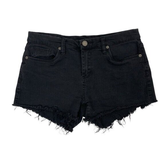 BlankNYC Jean Shorts 28 Black Distressed Denim Y2K Festival Streetwear - Picture 1 of 4